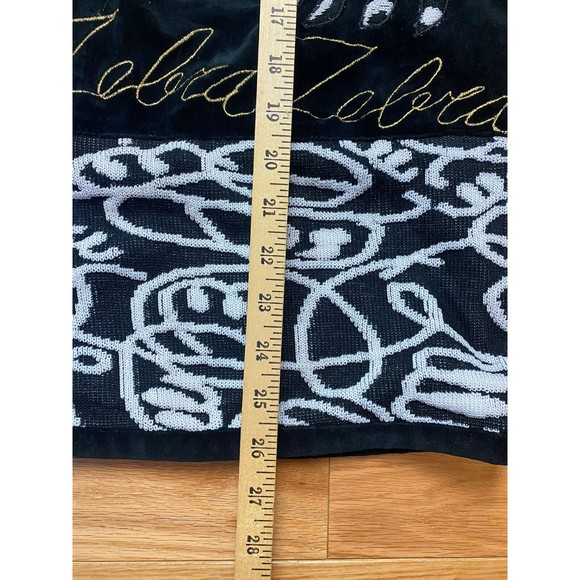Vintage La Daphne Italian Sweater. Italy Size 36. Black Zebra Velour Velvet Gold - Picture 12 of 16